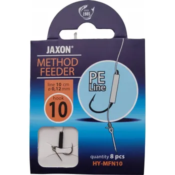 Rybářský háček Jaxon HÁČKY s návazcem method feeder Č. 10 šňůra s jehlou MFN