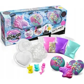 kreativní sada Šumivé koule do koupele Canal Toys - 3 kusy: Jednorožec-Srdce-Diamant