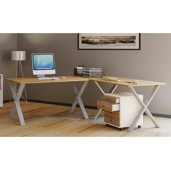 Psací stůl Vcm Stůl Lona 80x50 X-nohy, dub medový