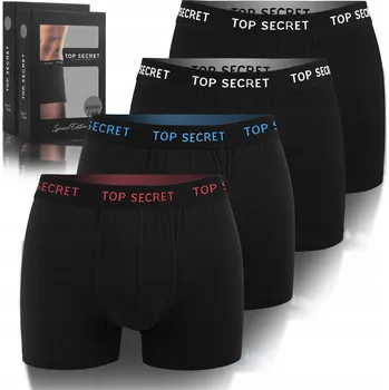 Boxerky TOP SECRET Pánské bavlněné boxerky 4 kusy, velikost XL