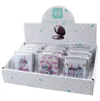 Kosmetické zrcátko Přesýpací kapesní zrcátko s jednorožci