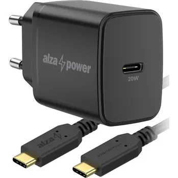 AlzaPower A110C Fast Charge 20W černá + Core USB-C 2.0 60W 1m černý