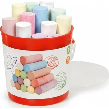 KŘÍDA CHODNÍKOVÁ GRUBA WIELOKOLOROWA 15 SZT BAREVNÁ VELKÁ KŘÍDA V KBELÍKU