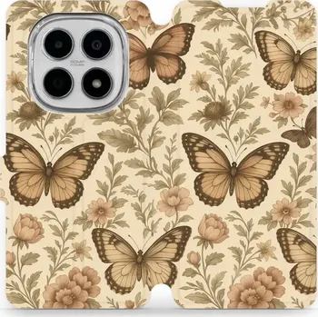 Pouzdro na mobilní telefon Flipové pouzdro Mobiwear - Xiaomi Redmi Note 15 5G - VP92S Motýlové (Knížkové flip pouzdro, obal, kryt na mobil Xiaomi Redmi Note 15 5G - VP92S Motýlové, materiál Umělá kůže + TPU - ochrana 360°, stojánek, silikonová vanička, magnetické zavírání)