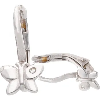 Náušnice Zlaton Náušnice bílé zlato motýl se zirkony 1.5g 000461811214