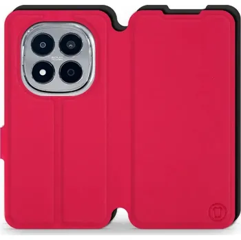 Pouzdro na mobilní telefon Flipové pouzdro Mobiwear Semiš - Xiaomi Redmi Note 15 Pro Plus 5G - Rudé & Černé (Knížkové semišové flip pouzdro, obal, kryt na mobil Xiaomi Redmi Note 15 Pro Plus 5G - Rudé & Černé, materiál semiš + TPU, ochrana 360°, stojánek, silikonová vanička,)