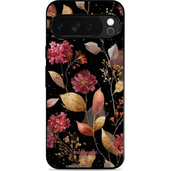 Telefonní příslušenství Lesklý kryt Mobiwear Glossy - Google Pixel 10 Pro XL - V171S Zlatavé lístky a květy (Prémiové lesklé pouzdro, obal, kryt Mobiwear Glossy na mobil Google Pixel 10 Pro XL - V171S Zlatavé lístky a květy, materiál Plast + TPU silikon - krytí po všech stranách