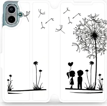 Pouzdro na mobilní telefon Flipové pouzdro Mobiwear - Samsung Galaxy A07 - MH16P Dvojice s pampeliškou (Knížkové flip pouzdro, obal, kryt na mobil Samsung Galaxy A07 - MH16P Dvojice s pampeliškou, materiál Umělá kůže + TPU - ochrana 360°, stojánek, silikonová vanička, magnetické)