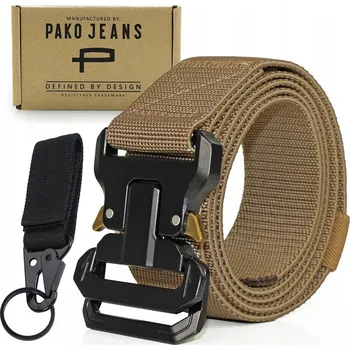 Opasek Pásek pánský textilní PILOT2 béžový s karabinou