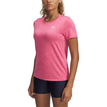 tričko Under Armour Tech SSC Twist - Super Pink/White L
