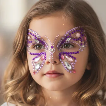 kreativní sada KONGES SLOJD Kamínky na obličej BUTTERFLY - PURPLE RAIN