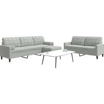 Pohovka zahrada-XL 3dílná sedací souprava s poduškami a podhlavníky světle šedá 3278501