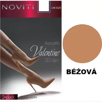Dámské punčochy Dámské ponožky Valentine 20 DEN - 2 páry - Uni / béžová