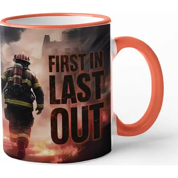 Keramický hrnek pro hasiče, Barva Oranžová, Velikost 330 ml, Canvas Keramický hrnek s barevným uchem Bezvatriko.cz 3051