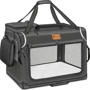 přepravka pro zvíře Tresko Přepravka pro psy a kočky 92x63x63 cm Šedá