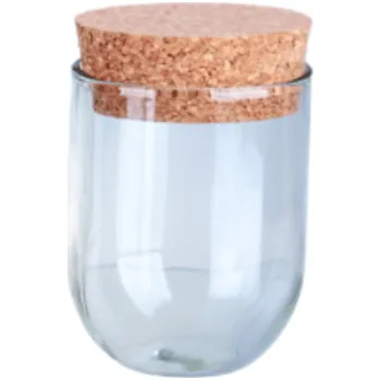 Váza Skleněná váza Camia s korkovým víčkem, výška 9 cm