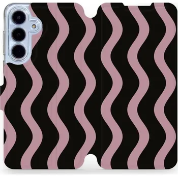 Pouzdro na mobilní telefon Flipové pouzdro Mobiwear - Samsung Galaxy S25 FE - VA54S Fialové vlnky (Knížkové flip pouzdro, obal, kryt na mobil Samsung Galaxy S25 FE - VA54S Fialové vlnky, materiál Umělá kůže + TPU - ochrana 360°, stojánek, silikonová vanička, magnetické zavírání)