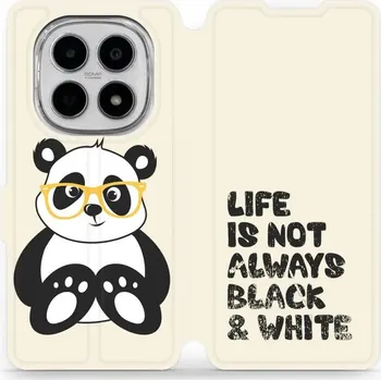 Pouzdro na mobilní telefon Flipové pouzdro Mobiwear - Xiaomi Redmi Note 15 5G - M041S Panda - life is not (Knížkové flip pouzdro, obal, kryt na mobil Xiaomi Redmi Note 15 5G - M041S Panda - life is not, materiál Umělá kůže + TPU - ochrana 360°, stojánek, silikonová vanička,)