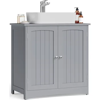 Šatní skříň Prostorná skříňka pod umyvadlo se 2 dvířky a nastavitelnou policí