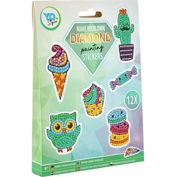 kreativní sada Vytvoř si vlastní SAMOLEPKY 12 ks DIY kreativní sada diamond painting