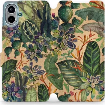 Pouzdro na mobilní telefon Flipové pouzdro Mobiwear - Samsung Galaxy A07 - VP05S Sukulenty (Knížkové flip pouzdro, obal, kryt na mobil Samsung Galaxy A07 - VP05S Sukulenty, materiál Umělá kůže + TPU - ochrana 360°, stojánek, silikonová vanička, magnetické zavírání)