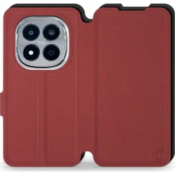 Pouzdro na mobilní telefon Flipové pouzdro Mobiwear Semiš - Xiaomi Redmi Note 15 Pro Plus 5G - Cihlové & Černé (Knížkové semišové flip pouzdro, obal, kryt na mobil Xiaomi Redmi Note 15 Pro Plus 5G - Cihlové & Černé, materiál semiš + TPU, ochrana 360°, stojánek, silikonová vanička,)