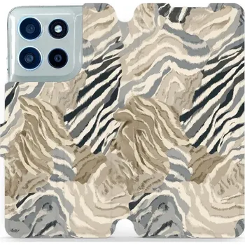 Pouzdro na mobilní telefon Flipové pouzdro Mobiwear - Motorola Moto G56 5G - V168S Pruhovaná malba (Knížkové flip pouzdro, obal, kryt na mobil Motorola Moto G56 5G - V168S Pruhovaná malba, materiál Umělá kůže + TPU - ochrana 360°, stojánek, silikonová vanička, magnetické zavírání)