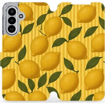 Pouzdro na mobilní telefon Flipové pouzdro Mobiwear - Samsung Galaxy A17 / A17 5G - VP81S Citrony (Knížkové flip pouzdro, obal, kryt na mobil Samsung Galaxy A17 / A17 5G - VP81S Citrony, materiál Umělá kůže + TPU - ochrana 360°, stojánek, silikonová vanička, magnetické zavírání)