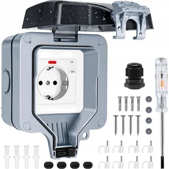 Elektrická zásuvka Zásuvka Venkovní zásuvka Vodotěsná zásuvka s jedním vypínačem