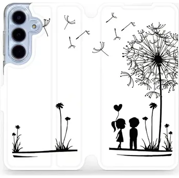 Pouzdro na mobilní telefon Flipové pouzdro Mobiwear - Samsung Galaxy S25 FE - MH16P Dvojice s pampeliškou (Knížkové flip pouzdro, obal, kryt na mobil Samsung Galaxy S25 FE - MH16P Dvojice s pampeliškou, materiál Umělá kůže + TPU - ochrana 360°, stojánek, silikonová vanička,)