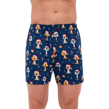 Pánská móda Pánské trenýrky 016/20 Dogs - CORNETTE tmavě modrá XL