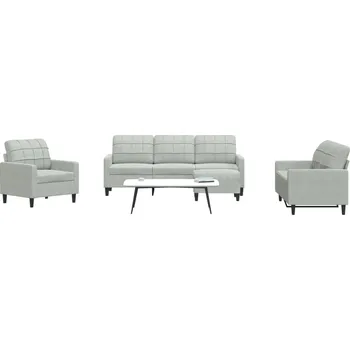 Pohovka zahrada-XL 4dílná sedací souprava s poduškami světle šedá samet 3278361