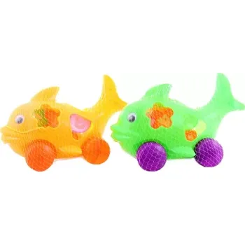 Hračka pro nejmenší Vkládací tahací rybička na kolečkách se stavebními tvary