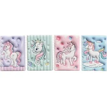 Zápisník Zápisník s jednorožcem, kroužková vazba, 80 linkovaných listů