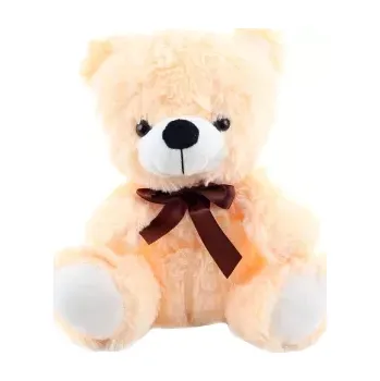 plyšák Medvěd světlý mašle 25 cm