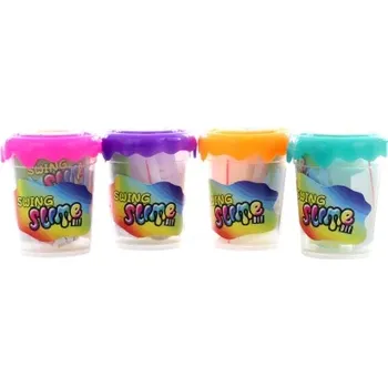 Modelovací hmota Výroba slizu v kelímku s třpytkami a figurkou