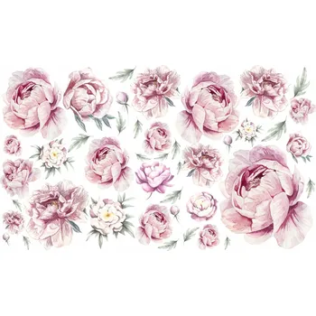 Samolepící dekorace Nálepky na zeď Pivoňky 60x100 cm