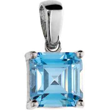 Přívěsek Zlaton Přívěsek bílé zlato s modrým kamenem 1.2cm 0.85g 000251202246