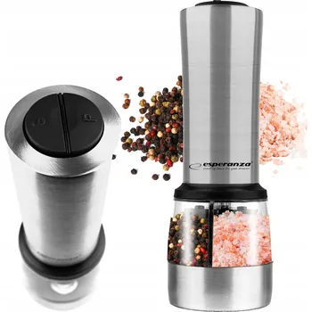 Kuchyňský mlýnek ELEKTRICKÝ MLÝNEK NA PEPŘ A SŮL LED DVOJITÝ NEREZOVÁ OCEL