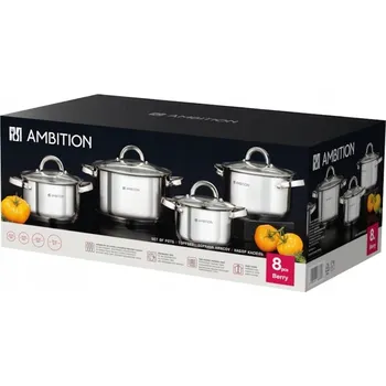 Sada hrnců nerezová ocel Ambition Berry 8 dílů