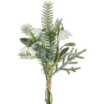 umělá květina Gasper Umělá kytice sněženek 30 cm zasněžená