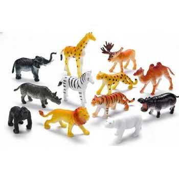 Figurka SADA FIGUREK AFRICKÝCH ZVÍŘAT - KOLEKCE 12 KUSŮ DIVOKÁ ZVÍŘATA