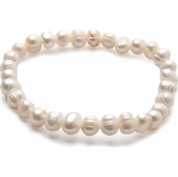 Náramek Náramek z bílých perel v prvotřídní kvalitě A grade obvod cca 16 až 22 cm