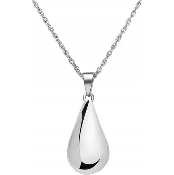 Náhrdelník STŘÍBRNÝ NÁHRDELNÍK ŘETÍZEK DÁMSKÝ S PŘÍVĚSKEM VELKÁ SLZA STŘÍBRO 925