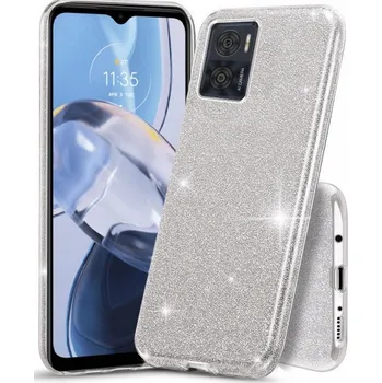 Pouzdro na mobilní telefon Zadní Kryt Hero Case pro Motorola Moto E22, Moto E22i stříbrný