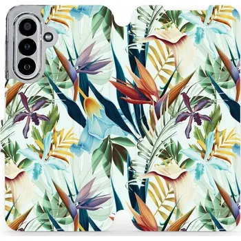 Pouzdro na mobilní telefon Flipové pouzdro Mobiwear - Samsung Galaxy A17 / A17 5G - M071P Flóra (Knížkové flip pouzdro, obal, kryt na mobil Samsung Galaxy A17 / A17 5G - M071P Flóra, materiál Umělá kůže + TPU - ochrana 360°, stojánek, silikonová vanička, magnetické zavírání)