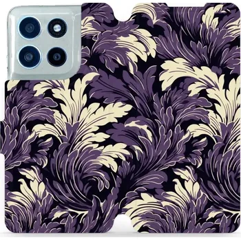 Pouzdro na mobilní telefon Flipové pouzdro Mobiwear - Motorola Moto G56 5G - VA46S Fialové rostliny (Knížkové flip pouzdro, obal, kryt na mobil Motorola Moto G56 5G - VA46S Fialové rostliny, materiál Umělá kůže + TPU - ochrana 360°, stojánek, silikonová vanička, magnetické zavírání