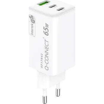 Síťový nabíjecí adaptér Q-Connect GaN - 65W, bílý