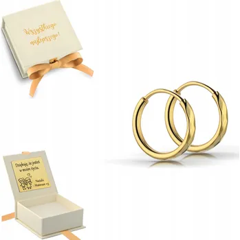 Náušnice ZLATÉ NÁUŠNICE KRUHY MALÉ ŘEZANÉ DIAMANTOVANÉ STŘÍBRO 1,2 CM 12 MM