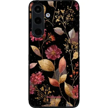 Lesklý kryt Mobiwear Glossy - Samsung Galaxy S25 FE - V171S Zlatavé lístky a květy (Prémiové lesklé pouzdro, obal, kryt Mobiwear Glossy na mobil Samsung Galaxy S25 FE - V171S Zlatavé lístky a květy, materiál Plast + TPU silikon - krytí po všech stranách,)